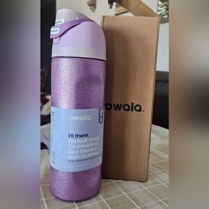 Owala Purple Glitter Insulated Water Bottle